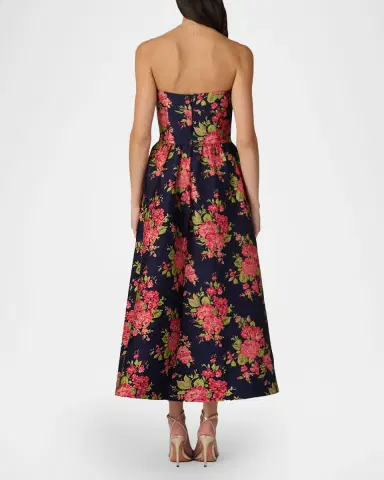 Shoshanna Dana Strapless Floral Jacquard Maxi Dress | Thumbnail 3 Shoshanna Dana Strapless Floral Jacquard Maxi Dress | Thumbnail 3