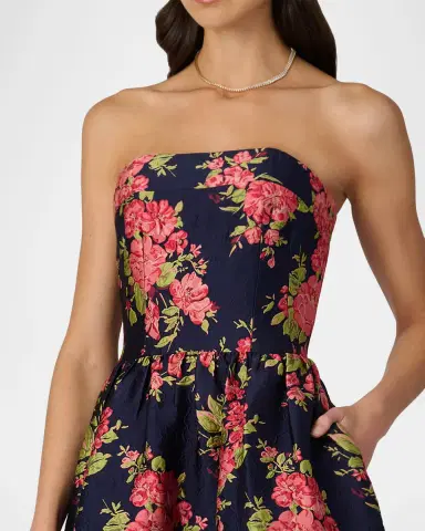Shoshanna Dana Strapless Floral Jacquard Maxi Dress | Thumbnail 4 Shoshanna Dana Strapless Floral Jacquard Maxi Dress | Thumbnail 4