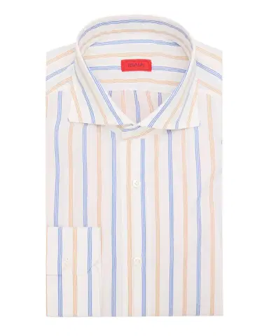 Isaia Men's Variegated Stripe Cotton Dress Shirt | Thumbnail 3