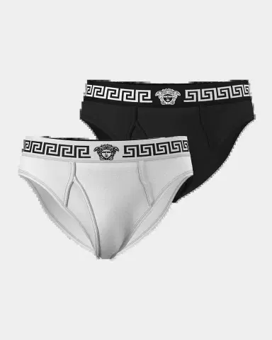 Versace Men's Medusa La Greca 2-Pack Briefs | Thumbnail 2 Versace Men's Medusa La Greca 2-Pack Briefs | Thumbnail 2