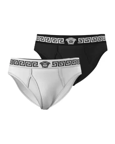 Versace Men's Medusa La Greca 2-Pack Briefs | Thumbnail 1 Versace Men's Medusa La Greca 2-Pack Briefs | Thumbnail 1