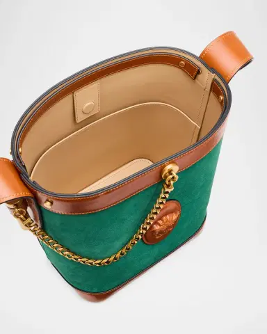 Versace Medusa Small Suede Bucket Bag | Thumbnail 4 Versace Medusa Small Suede Bucket Bag | Thumbnail 4