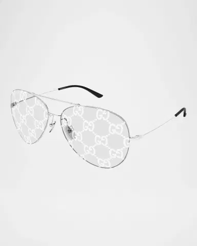 Gucci Guccissima 65mm Metal Pilot Sunglasses | Thumbnail 2 Gucci Guccissima 65mm Metal Pilot Sunglasses | Thumbnail 2