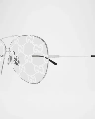 Gucci Guccissima 65mm Metal Pilot Sunglasses | Thumbnail 3 Gucci Guccissima 65mm Metal Pilot Sunglasses | Thumbnail 3