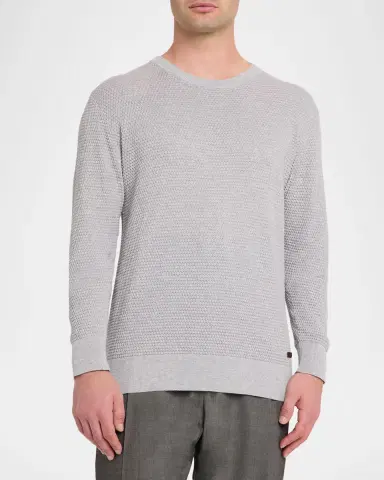 Eton Men's Structured Knit Crewneck Sweater | Thumbnail 4