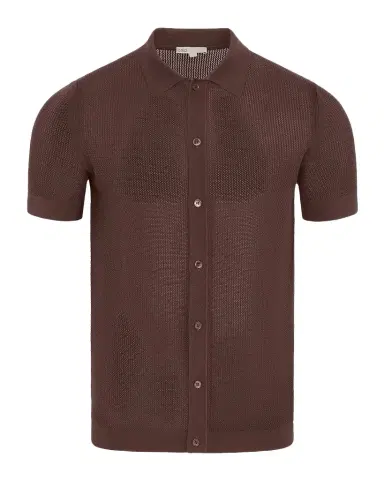 Onia Men's Cotton Crochet Knit Short-Sleeve Shirt | Thumbnail 1