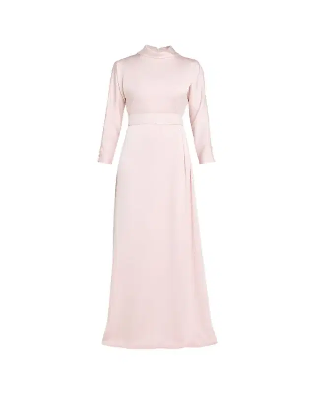 Rickie Freeman for Teri Jon Belted High-Collar Gown