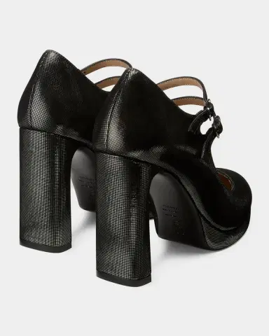 Stuart Weitzman 100mm Babette Leather Noir Platform Mary Jane Pumps | Thumbnail 2