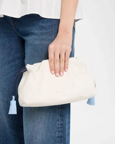 Veronica Beard Stash Small Drawstring Leather Clutch Bag | Thumbnail 2 Veronica Beard Stash Small Drawstring Leather Clutch Bag | Thumbnail 2