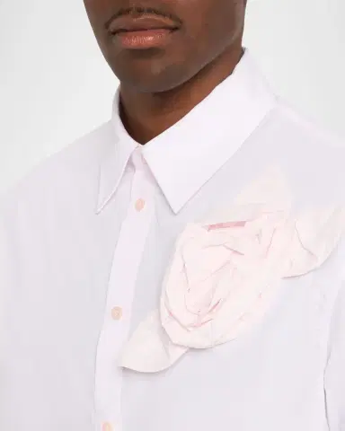 Simone Rocha en's Pressed Rose-Applique Poplin Dress Shirt | Thumbnail 5 Simone Rocha en's Pressed Rose-Applique Poplin Dress Shirt | Thumbnail 5