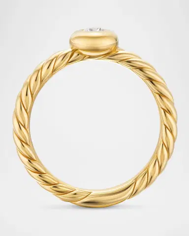 David Yurman Petite Cable Ring with Diamond in 18K Gold | Thumbnail 5