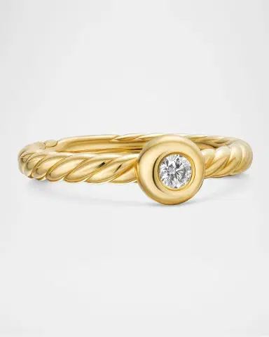 David Yurman Petite Cable Ring with Diamond in 18K Gold | Thumbnail 6