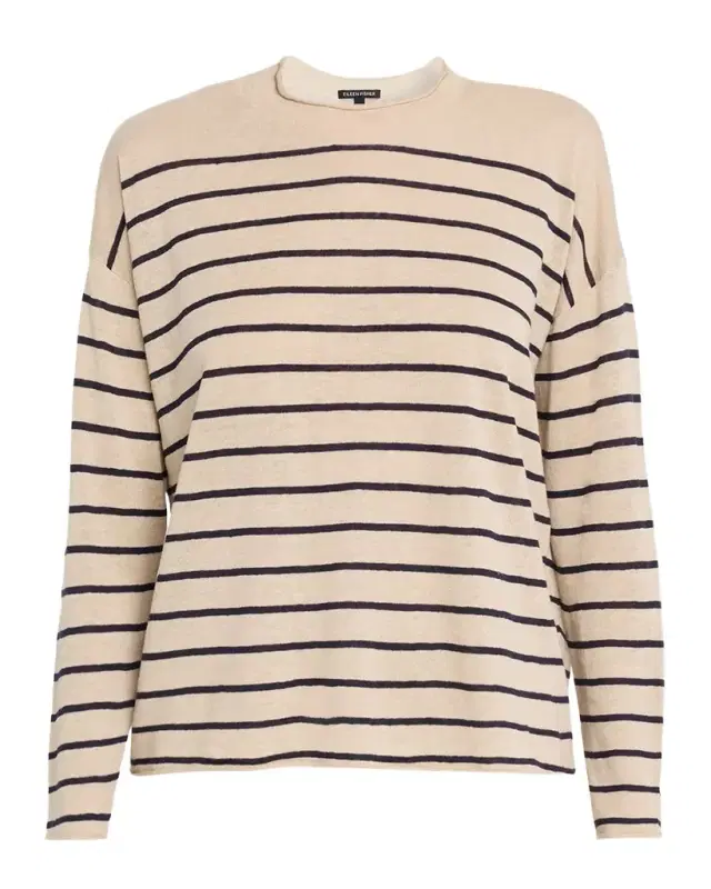 Striped Organic Linen-Organic Cotton Sweater