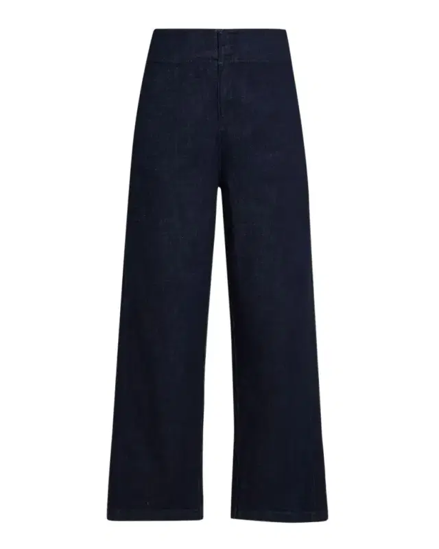 Cropped Wide-Leg Denim Jeans