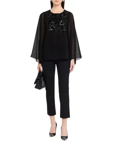 Ungaro Nastasia Sheer-Sleeve Bead & Sequin Blouse | Thumbnail 1
