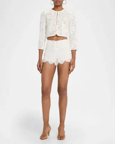 LoveShackFancy Lavendine Lace Shorts | Thumbnail 2 LoveShackFancy Lavendine Lace Shorts | Thumbnail 2