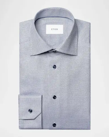 Eton Men's Slim Fit Micro-Pattern Twill Dress Shirt | Thumbnail 2