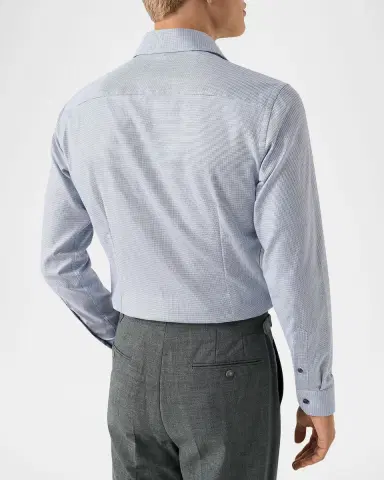 Eton Men's Slim Fit Micro-Pattern Twill Dress Shirt | Thumbnail 3