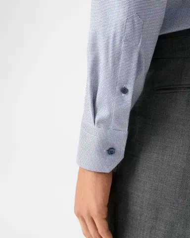 Eton Men's Slim Fit Micro-Pattern Twill Dress Shirt | Thumbnail 8