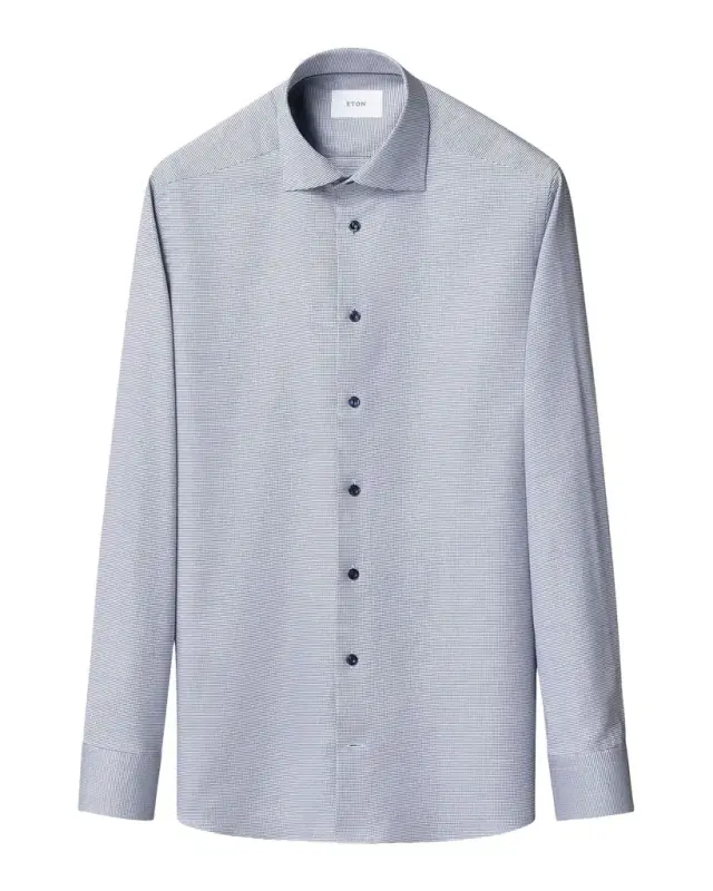 Eton Men 's Slim Fit Micro-Pattern Twill Dress Shirt