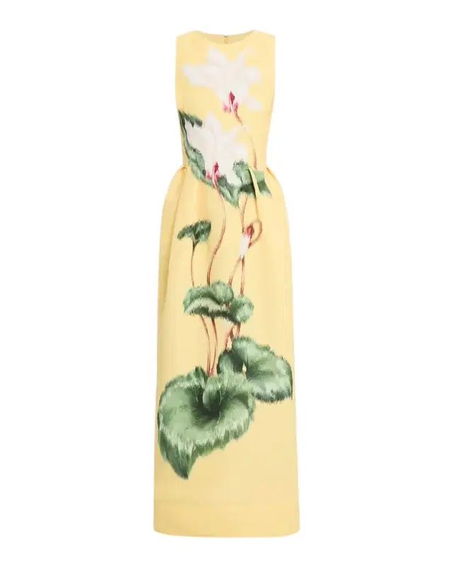 Sleeveless Chine Cyclamen Maxi Dress