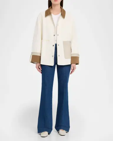Tanya Taylor Troy Contrast Denim Jacket | Thumbnail 2 Tanya Taylor Troy Contrast Denim Jacket | Thumbnail 2