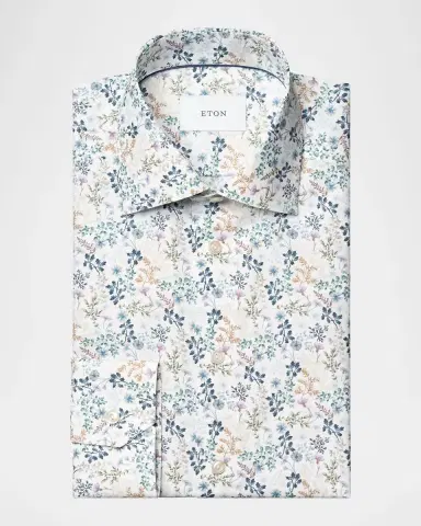 Eton Men's Contemporary Fit Floral Twill Dress Shirt | Thumbnail 2 Eton Men's Contemporary Fit Floral Twill Dress Shirt | Thumbnail 2