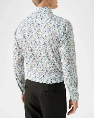 Eton Men's Contemporary Fit Floral Twill Dress Shirt | Thumbnail 3 Eton Men's Contemporary Fit Floral Twill Dress Shirt | Thumbnail 3
