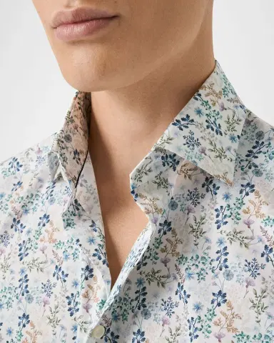 Eton Men's Contemporary Fit Floral Twill Dress Shirt | Thumbnail 5 Eton Men's Contemporary Fit Floral Twill Dress Shirt | Thumbnail 5