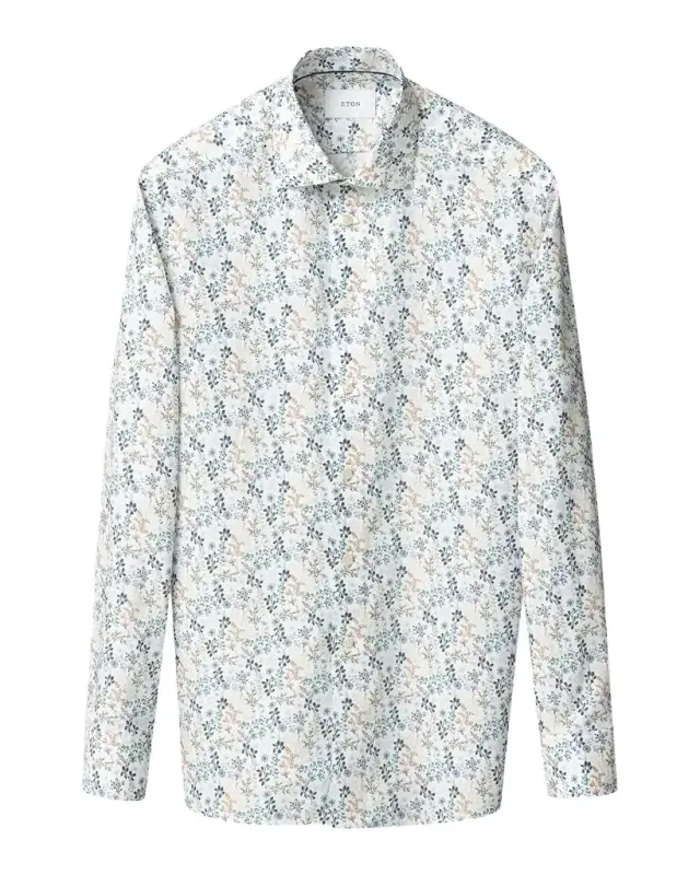 Men 's Contemporary Fit Floral Twill Dress Shirt