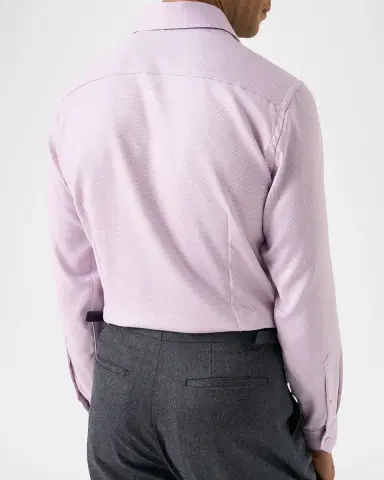 Eton Men's Slim Fit Micro-Pattern Twill Dress Shirt | Thumbnail 3