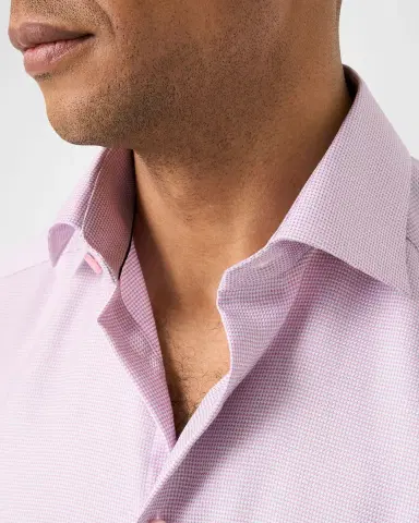 Eton Men's Slim Fit Micro-Pattern Twill Dress Shirt | Thumbnail 5