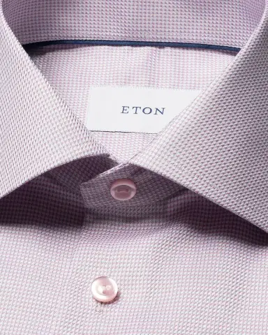 Eton Men's Slim Fit Micro-Pattern Twill Dress Shirt | Thumbnail 6