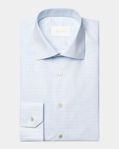 Eton Men's Slim Fit Micro-Check Elevated Dress Shirt | Thumbnail 2 Eton Men's Slim Fit Micro-Check Elevated Dress Shirt | Thumbnail 2