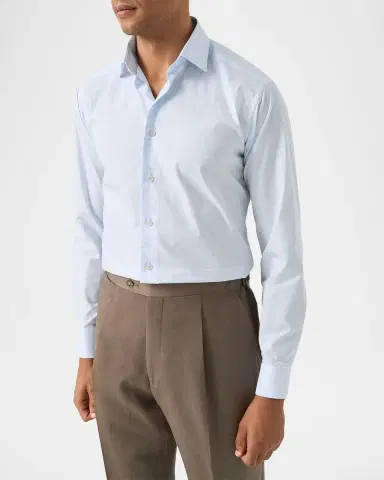 Eton Men's Slim Fit Micro-Check Elevated Dress Shirt | Thumbnail 4 Eton Men's Slim Fit Micro-Check Elevated Dress Shirt | Thumbnail 4