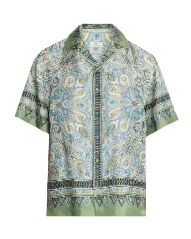Etro Men 's Silk Paisley Bowling Shirt | Thumbnail 1