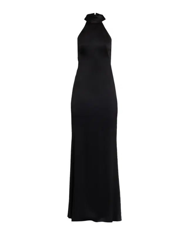 Poppy Lace-Back Halter Column Gown
