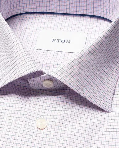 Eton Men's Contemporary Fit Micro-Check Twill Dress Shirt | Thumbnail 6 Eton Men's Contemporary Fit Micro-Check Twill Dress Shirt | Thumbnail 6