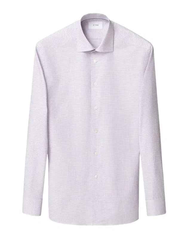 Men 's Contemporary Fit Micro-Check Twill Dress Shirt