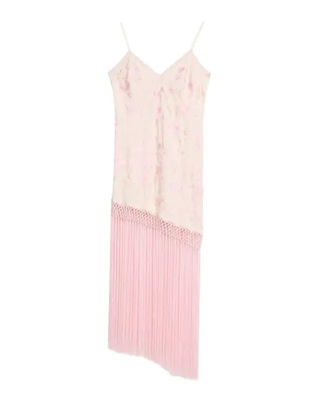 Evalette Floral-Embroidered Asymmetric Fringe Dress