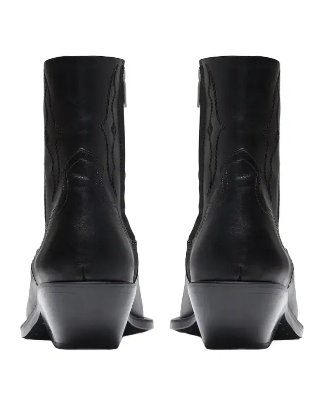 Men 's Michael Leather Zip-Up Western Ankle Boots