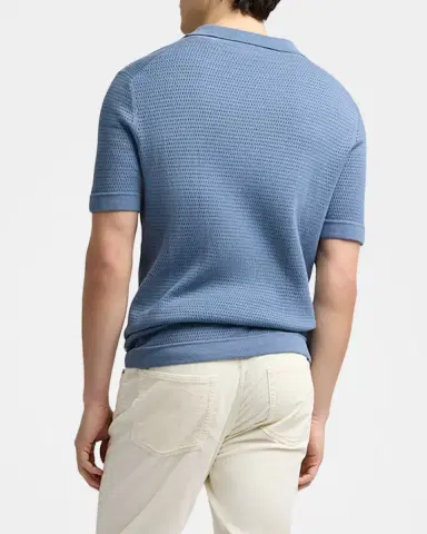Onia Men's Cotton Drop-Needle Knit Short-Sleeve Shirt | Thumbnail 3 Onia Men's Cotton Drop-Needle Knit Short-Sleeve Shirt | Thumbnail 3