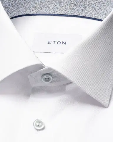 Eton Men's Contemporary Fit Floral-Lined Signature Twill Dress Shirt | Thumbnail 6 Eton Men's Contemporary Fit Floral-Lined Signature Twill Dress Shirt | Thumbnail 6