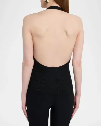 Nili Lotan Ivey Rib Halter Sweater | Thumbnail 3 Nili Lotan Ivey Rib Halter Sweater | Thumbnail 3