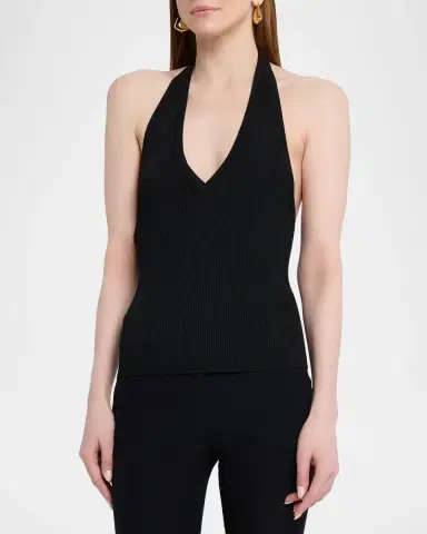Nili Lotan Ivey Rib Halter Sweater | Thumbnail 4 Nili Lotan Ivey Rib Halter Sweater | Thumbnail 4