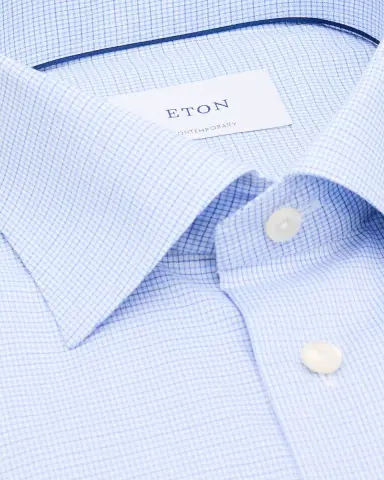 Eton Men's Contemporary Fit Micro-Check Signature Twill Dress Shirt | Thumbnail 2