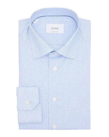 Eton Men's Contemporary Fit Micro-Check Signature Twill Dress Shirt | Thumbnail 1