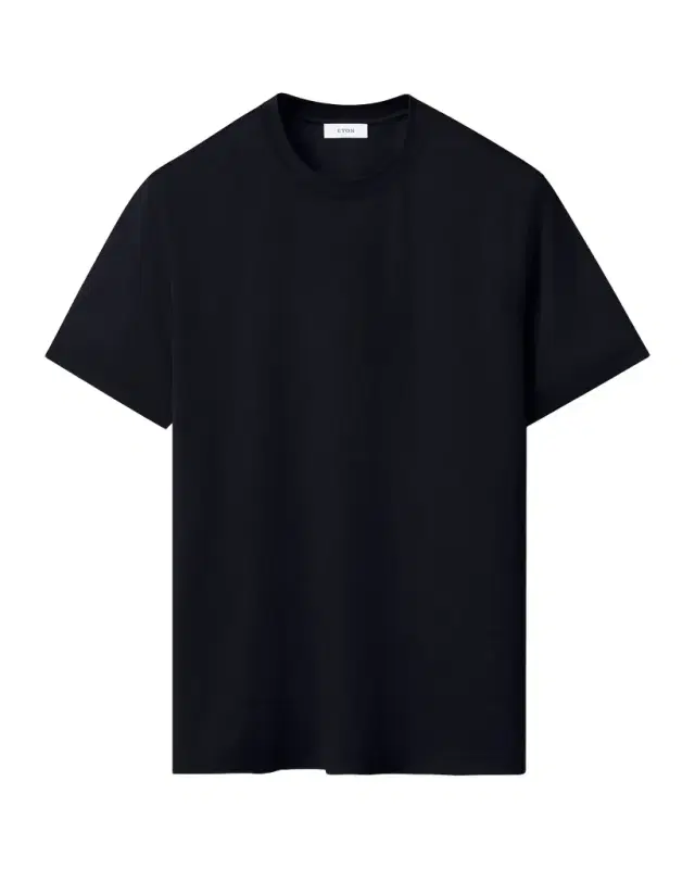 Men 's Cotton and Silk Solid Crewneck T-Shirt