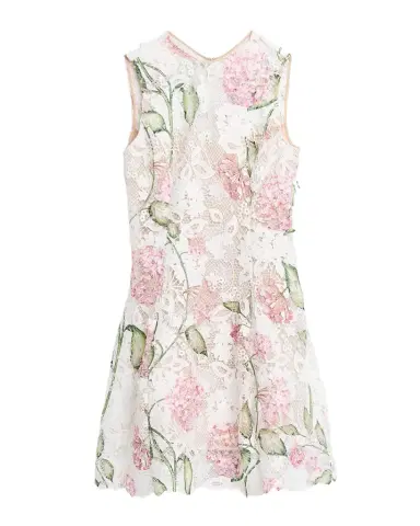 Oscar de la Renta Sleeveless Porcelain Flowers Guipure Lace Dress | Thumbnail 1 Oscar de la Renta Sleeveless Porcelain Flowers Guipure Lace Dress | Thumbnail 1