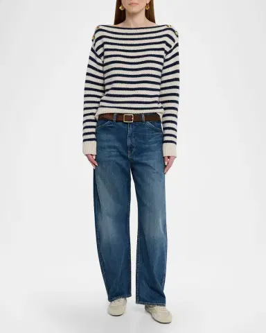 Nili Lotan Tandy Striped Cashmere Boat-Neck Sweater | Thumbnail 2